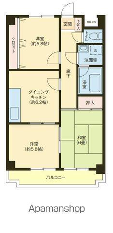 レジデンス町山(3DK/2階)の間取り写真