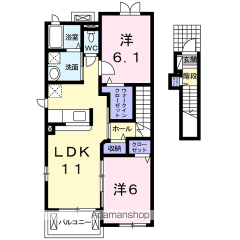 ポリッシュ(2LDK/2階)の間取り写真