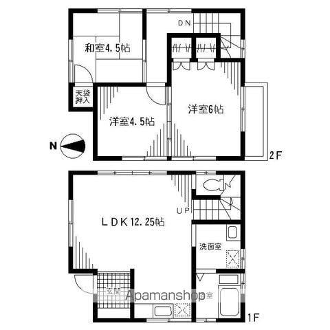 総武・中央緩行線 幕張本郷駅 バス乗車時間：9分 屋敷一丁目バス停で下車 徒歩2分 2階建 築38年(3LDK)の間取り写真