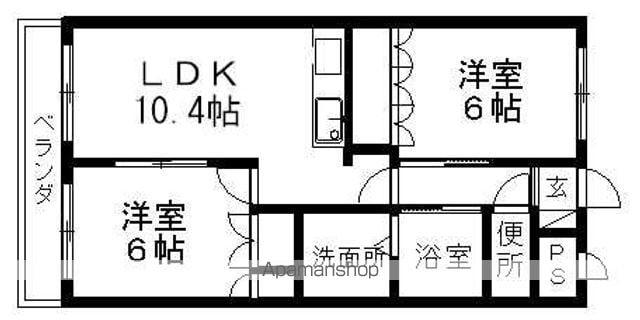 プランドール安樹(2LDK/2階)の間取り写真