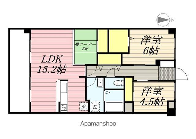 ヴィーブル東若林(2SLDK/3階)の間取り写真