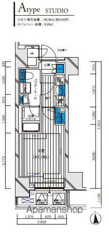 メインステージ八王子TOKYOウエスト(1K/7階)の間取り写真