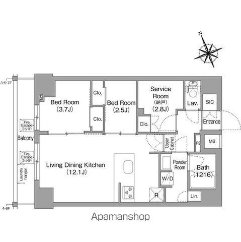 コンフォリア東葛西(2SLDK/7階)の間取り写真