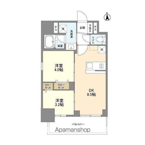 リヴェント難波ウエスト(2DK/5階)の間取り写真