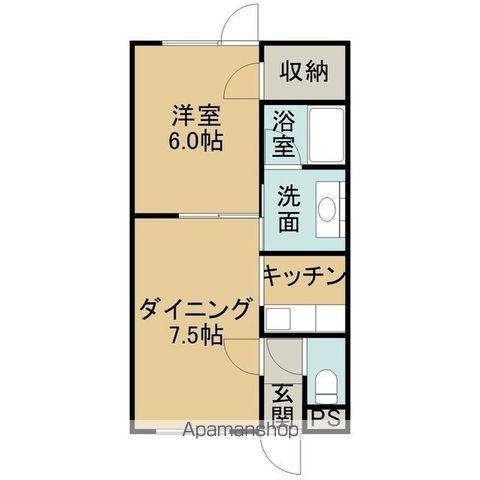 メゾンせせらぎ(1LDK/2階)の間取り写真