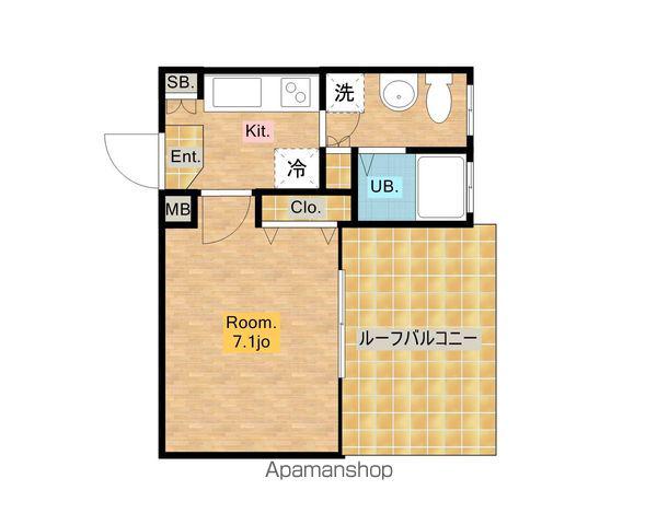 メゾンレスポワール(1K/4階)の間取り写真