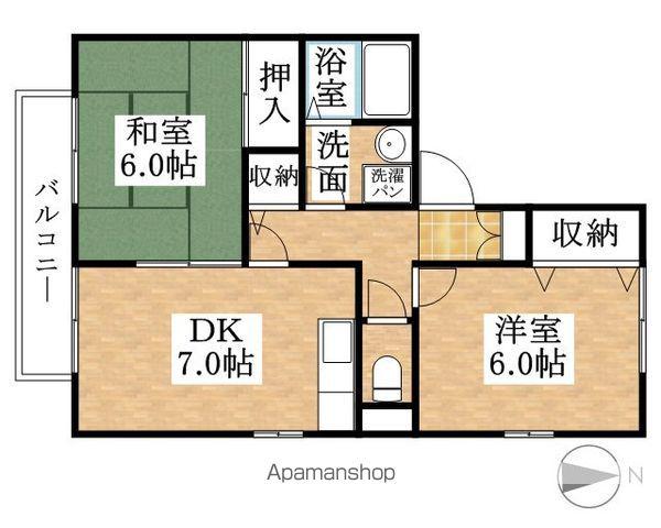 ハイツすみれ(2DK/1階)の間取り写真