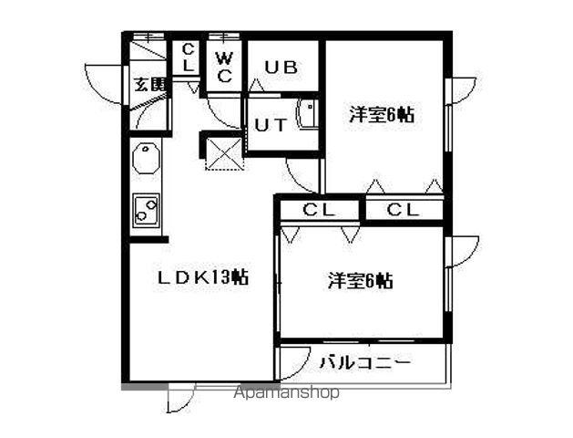アワードN19(2LDK/2階)の間取り写真