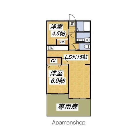 第二スカイプラザ久保中(2LDK/1階)の間取り写真