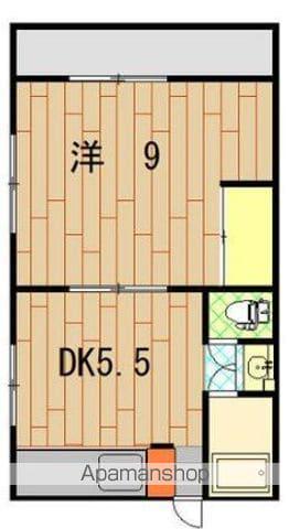 トリオビル(1DK/4階)の間取り写真