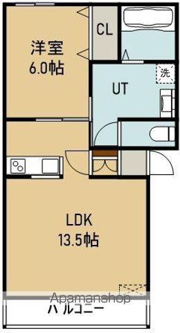 ル スリール(1LDK/2階)の間取り写真