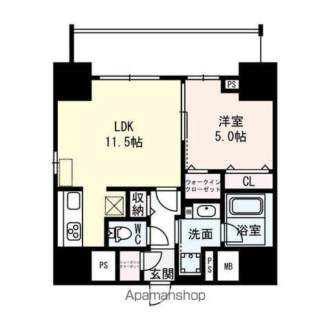 FLAIR丸の内(1LDK/10階)の間取り写真