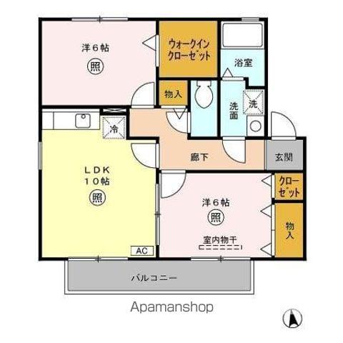 グリーンビレッジ(2LDK/2階)の間取り写真