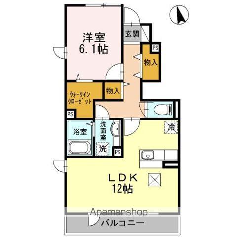 ラッキーベル C(1LDK/1階)の間取り写真