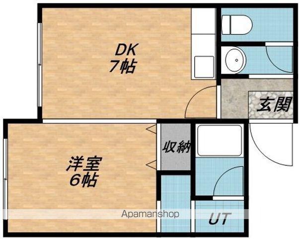 コーポあすかB(1DK/2階)の間取り写真