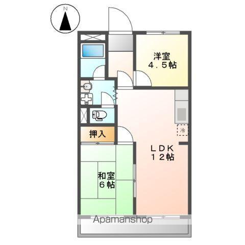 チェリーガーデン(3DK/2階)の間取り写真