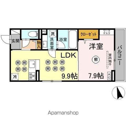 DーRESENA花ヶ島(1LDK/3階)の間取り写真