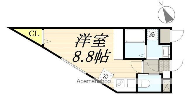 グランツ立川(ワンルーム/3階)の間取り写真