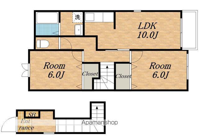 パレ・グラシュー(2LDK/2階)の間取り写真