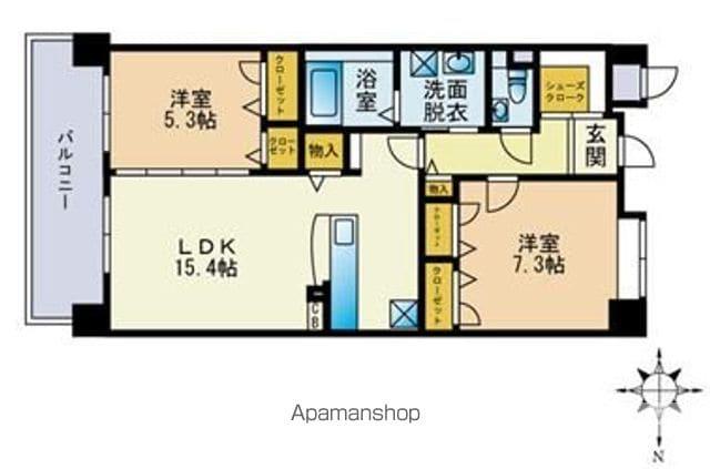 バルセロナ箱崎(2LDK/7階)の間取り写真