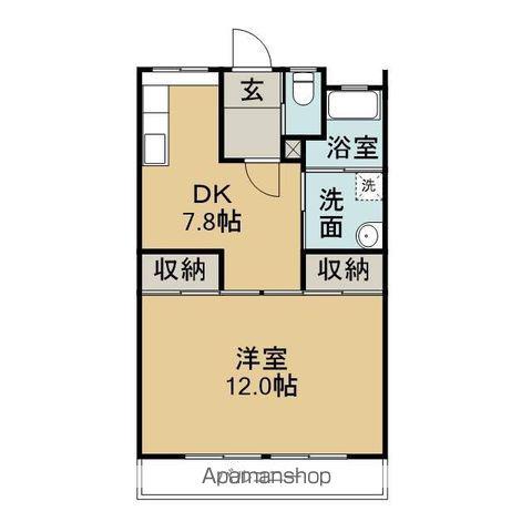 泉仲森ビル(1DK/2階)の間取り写真