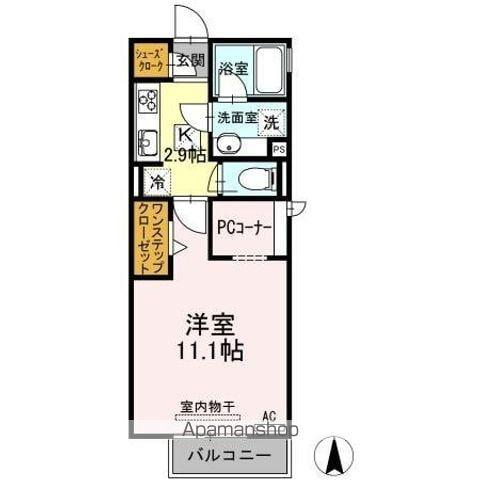 メゾンラフィーネ(1K/1階)の間取り写真