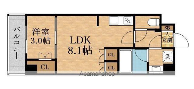 WELLITH URBAN守口(1LDK/9階)の間取り写真
