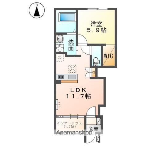 取手市上高井648アパート(1LDK/1階)の間取り写真