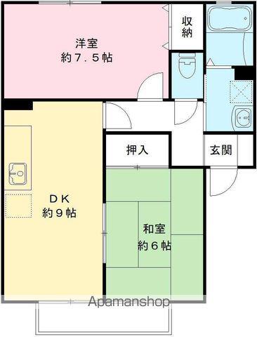 サンビレッジ東台 C(2DK/2階)の間取り写真