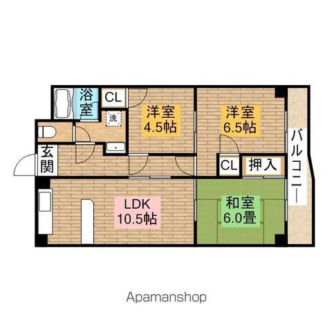 パークハイム津久野(3LDK/2階)の間取り写真