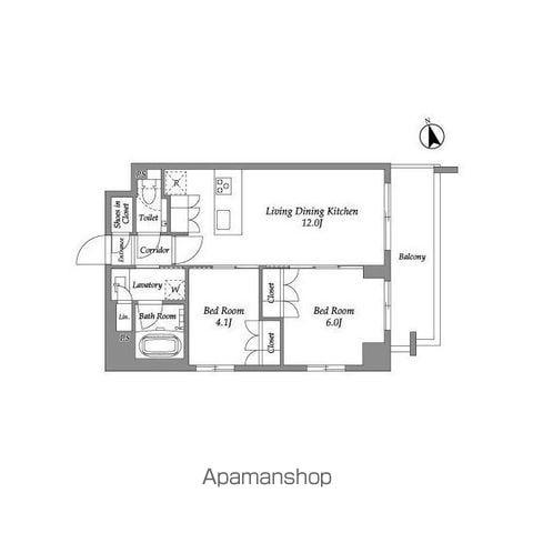 ENETIAL代官山(2LDK/4階)の間取り写真