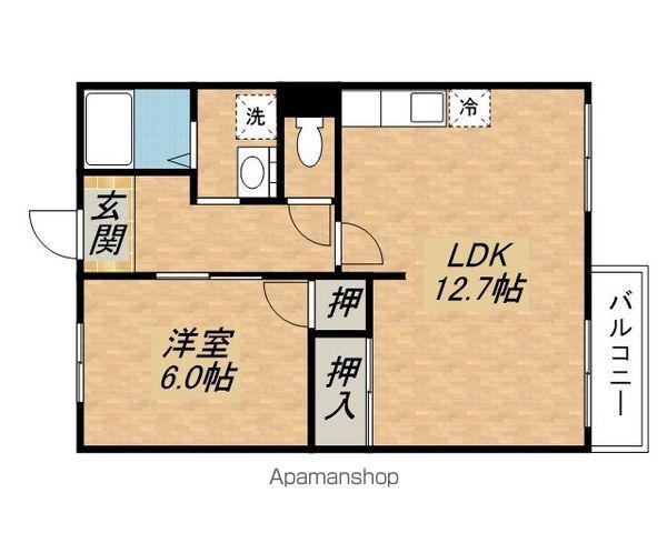 メイプル北秋葉(1LDK/2階)の間取り写真