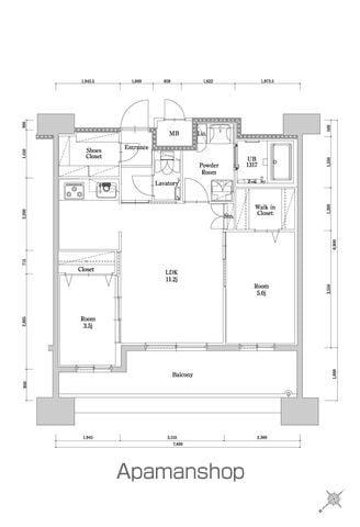 エンクレスト博多駅南GRACE(2LDK/13階)の間取り写真