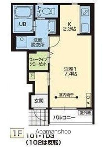 TIERRAB(1K/1階)の間取り写真