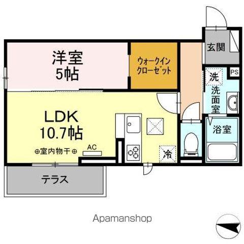 イリーニ(1LDK/1階)の間取り写真
