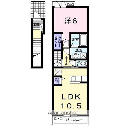 フェリーチェNⅠ(1LDK/2階)の間取り写真