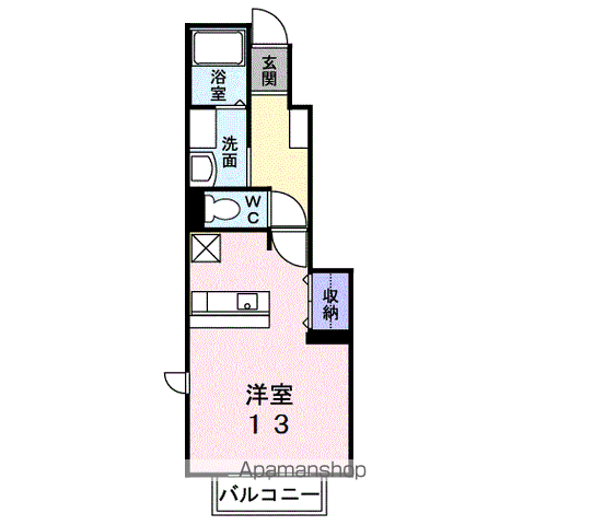 プレッソ モルティ(ワンルーム/1階)の間取り写真