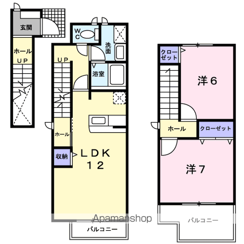 ピースフリィハウスⅡ(2LDK/2階)の間取り写真