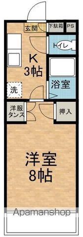 ヒューマンライフギブ&ギブB(1K/2階)の間取り写真