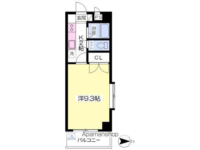 ぴゅうる AISHIN(1K/4階)の間取り写真