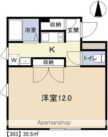 パステル庄内(1K/3階)の間取り写真