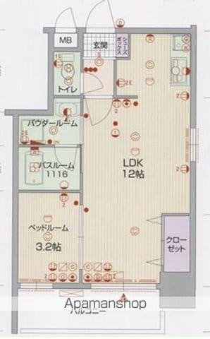 ウインステージ箱崎(1LDK/4階)の間取り写真