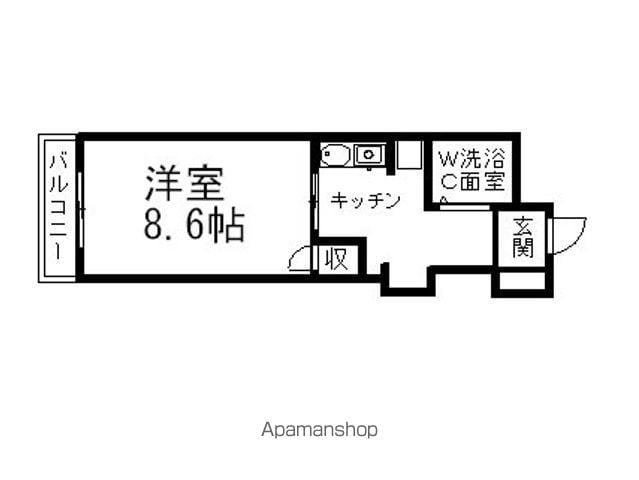 CHISANクロスロード鷹匠(1K/5階)の間取り写真