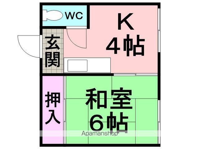 オーラ・コート杭瀬(1K/2階)の間取り写真
