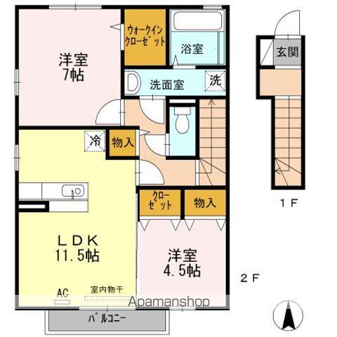 CASA VIVACE(2LDK/2階)の間取り写真