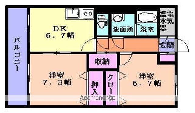 アレグリアス(2DK/6階)の間取り写真