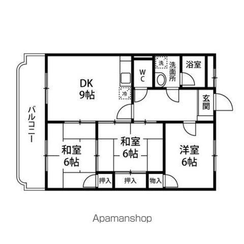 HOUSE2000(3DK/4階)の間取り写真