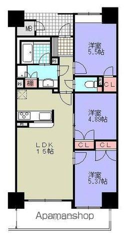 山田線 上盛岡駅 徒歩7分 14階建 築19年(3LDK/5階)の間取り写真