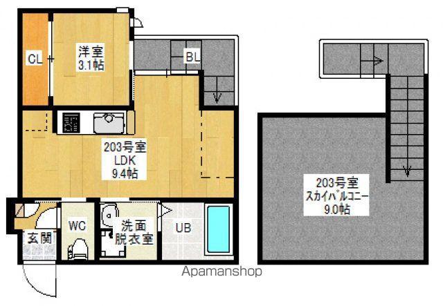 GRANDTIC REGALO 海田GRANDTIC海田(1LDK/2階)の間取り写真