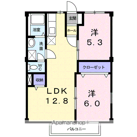 メゾンパーク前田(2LDK/2階)の間取り写真